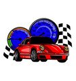 racing car with checker vector image