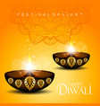happy diwali festival light background vector image vector image