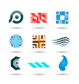 abstract logo design set vector image vector image