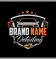 detailing car logo and car wash logo vector image vector image