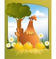 easter card with chickens vector image