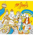 goddess lakshmi and lord ganesha on happy diwali vector image