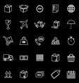 shipping line icons on black background vector image vector image