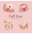 bouquet template with wedding autumn vector image