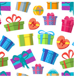 Cartoon color gift boxes pile Royalty Free Vector Image
