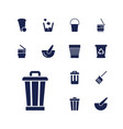 trash icons vector image vector image