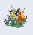 boy and girl who play musical instruments in form vector image