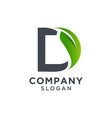 initial letter d with leaf logo design vector image vector image