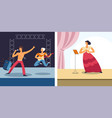 opera and rock concert singers musicians vector image vector image