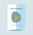 card with tropical fruits in memphis style design vector image vector image