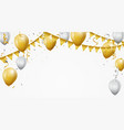 gold and white balloon with confetti vector image