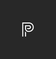 monogram initial p letter capital creative vector image vector image