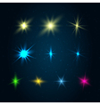 set of 10 glowing design elements vector image