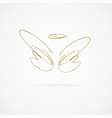 big golden wings vector image