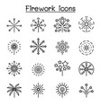 firework icon set in thin line style vector image
