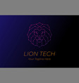 futuristic lion head tech electric circuit board vector image vector image