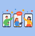 happy people communicating via social network vector image
