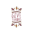 thanksgiving label with text on white background vector image