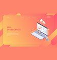 seo optimization web page template concept vector image vector image