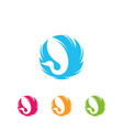 swan in circle abstract logo design vector image
