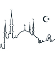 silhouette of arabic city with mosque - symbols vector image