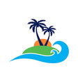 abstract paradise island logo icon vector image