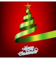 christmas tree from green ribbon and star eps 10 vector image vector image