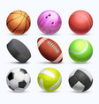 different 3d sports balls collection vector image