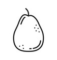 pear or tropical guava whole raw fruit line icon vector image