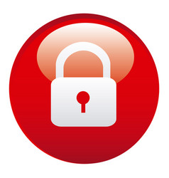 Red lock emblem icon Royalty Free Vector Image