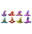 sorceress hats halloween wizard hat magic cap vector image vector image