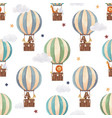 watercolor air baloon pattern vector image vector image