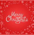 winter holiday red background with hand drawn vector image
