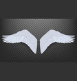 3d realistic pair of white angel style wings vector image vector image