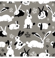 beautiful pattern with rabbits vector image