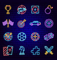 cyber sport neon icons vector image