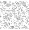 floral engraved seamless pattern flower garden vector image