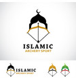 islamic archery logo design template vector image
