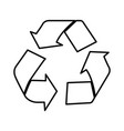 silhouette recycle sign icon vector image