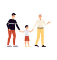 two men homosexual family couple are raising vector image vector image