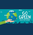a happy earth day banner for environment safety vector image