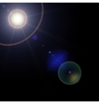 realistic lens flares star lights on transparent vector image