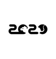 banner logo black 2020 happy new year chinese vector image