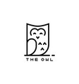 icon or owl logo in thin line style vector image