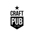modern craft beer drink logo sign for bar pub vector image