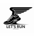 sneaker with wings running sport shoe symbol vector image
