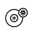 tire icon isolated contour symbol vector image