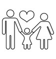 loving parents with little daughter happy family vector image