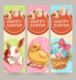 vertical easter greeting banner vector image