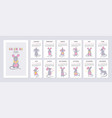 2020 calendar with cute hand drawn rats vector image vector image